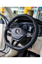 Volkswagen Passat B8 Carbon Uyumlu Direksiyon Kılıfı Dikmeli Noktalı Karbon Siyah 2015 Ve Sonrası - 1