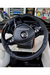 Volkswagen Passat B8 Carbon Uyumlu Direksiyon Kılıfı Dikmeli Noktalı Karbon Siyah 2015 Ve Sonrası - 3