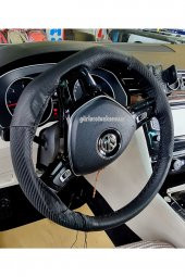 Volkswagen Passat B8 Carbon Uyumlu Direksiyon Kılıfı Dikmeli Noktalı Karbon Siyah 2015 Ve Sonrası - 4