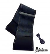 Universal Alcantara dikmeli direksiyon kılıfı karbon alkantra gri yüzüklü gri ipli - 1