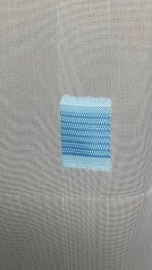 TERGAL TURKUAZ KARELİ BEYAZ RENK TEK KANAT Hazır Dikilmiş Pileli Fon Perde 300*260 Cm thumbnail 1