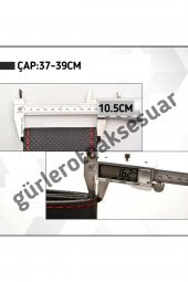 Mitsubishi Grup Uyumlu Dikmeli Direksiyon Kılıfı Alkantra Karbon Kırmızı Yüzüklü(38cm×10.5cm) thumbnail 2