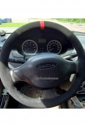 Dacia Dikmeli Direksiyon Kılıfı Kırmızı Yüzüklü Alkantara (nubuk) thumbnail 1