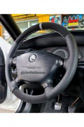 Opel Vectra B Kasa Nubuk Dikmeli Direksiyon Kılıfı Gri Yüzüklü Noktalı Alkantara - 1