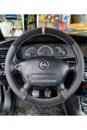 Opel Vectra B Kasa Nubuk Dikmeli Direksiyon Kılıfı Gri Yüzüklü Noktalı Alkantara - 4