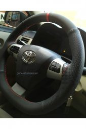Toyota Corolla 2007-2011 Uyumlu Dikmeli Direksiyon Kılıfı Noktalı-alkantara (nubuk) Kırmızı Yüzüklü - 1