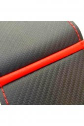 Fiat Panda Dikmeli Direksiyon Kılıfı Alkantra Karbon Kırmızı Yüzüklü - 3