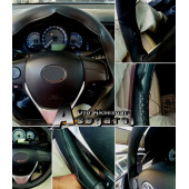Vw Golf 6 Uyumlu Dikmeli Direksiyon Kılıfı Karbon Delikli Kırmızı Yüzüklü - 3