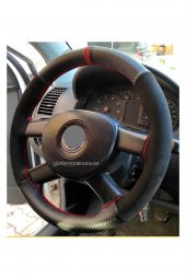 Vw Caddy 2004 2020 Alkantra-karbon Kırmızı Yüzüklü Direksiyon Kılıf thumbnail 3