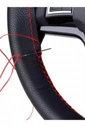 Ford Focus 4 Uyumlu Kırmızı İpli Deri Dikmeli Direksiyon Kılıfı 10.5 cm thumbnail 2