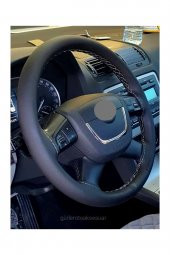 Skoda Octavia 2008-2010 Dikmeli Direksiyon Kılıfı Gri Ipli (11cm) thumbnail 1