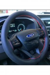 Ford Transit Deri Dikmeli Direksiyon Kılıfı Soft Kırmızı Ipli (11cm) thumbnail 1