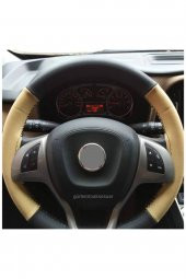 Fiat Doblo 2010+ Direksiyon Kılıfı Dikmeli Iki Renkli Bej Siyah - 1