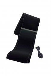 Yeni Vw Caddy 2021+ Dikmeli Direksiyon Kılıfı Alkantra Gri Yüzüklü thumbnail 2