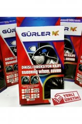 Cıvıc Direksiyon Kılıf Dikmeli Alcantara Nubuk Sarı Yüzüklü tüm Modellere Uyumlu - 3