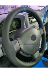 Tofaş Şahin Doğan Uyumlu Soft Mavi Yüzüklü Dikmeli Direksiyon Kılıf thumbnail 1