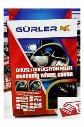 Universal Dikmeli Deri Direksiyon Uyumlu Kılıfı Soft Esnek Kokusuz Standart Bej Renk - 2