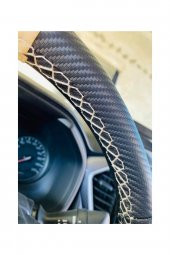 Ford Focus Uyumlu Dikmeli Direksiyon Kılıfı Alkantra Karbon Bej Yüzüklü - 2