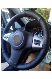 Opel Corsa Dikmeli Direksiyon Kılıfı Noktalı Alkantra Mavi Yüzüklü thumbnail 1