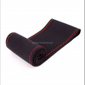 Universal Kamyon Tır Dikmeli Deri Direksiyon Kılıfı Nubuk Alkantra Siyah Ipli 45-10.5Cm - 3
