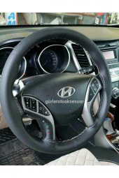 Hyundai Ix35 Deri Dikmeli Direksiyon Kılıfı Soft Gri Ipli 10.5cm - 1