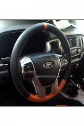 Ford Fiesta Deri Dikmeli Direksiyon Kılıfı Iki Renkli Yüzüklü Kahverengi A+plus - 1