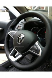 Renault Clio 4 Dikmeli Direksiyon Kılıfı Soft Siyah (11cm) Uyumlu - 1
