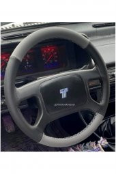 Tofaş Şahin Doğan Slx Uyumlu Iki Renkli Gri Siyah Deri Direksiyon Kılıfı 4.parçalı - 1