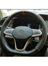 VW passat b8-b8,5 Alkantra-Karbon Kırmızı Yüzüklü Direksiyon Kılıf - 1