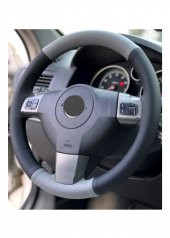 Opel Vectra B Kasa İki Renkli Dikmeli Direksiyon Kılıfı GRİ-SİYAH - 1