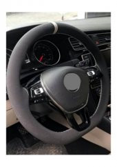 VW Passat B6 Alkantra Dikmeli direksiyon kılıfı Alcantara gri yüzüklü - 1