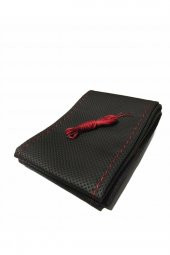 Fiat Doblo 2010 Ve Sonrası Dikmeli Direksiyon Kılıfı Noktalı Kırmızı İpli (11CM) thumbnail 1