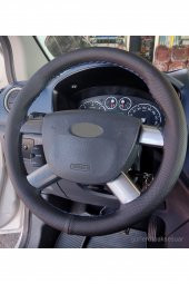 Ford Connect Uyumlu Direksiyon Kılıfı Dikmeli Delikli Mavi İpli (10,5CM) - 2