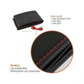 Fiat Doblo 2010 Ve Sonrası Dikmeli Direksiyon Kılıfı Noktalı Kırmızı İpli (11CM) thumbnail 2