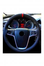 Universal Dikmeli Direksiyon Kılıfı Soft Kırmızı Yüzüklü - 2