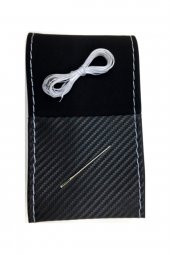 Universal Alkantra Karbon Dikmeli Direksiyon Kılıfı Gri Yüzüklü-gri Ipli - 2