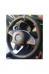 Universal Alkantra Karbon Dikmeli Direksiyon Kılıfı Gri Yüzüklü-gri Ipli - 4