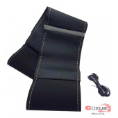 Universal Alkantra & Karbon Dikmeli Direksiyon Kılıfı Nubuk Gri Yüzüklü-gri Ipli - 3