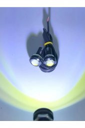 Carub Kartal Göz Led 12v 22mm Ayna Altı Led Lamba 2 Adet Ortam Aydınlatma Beyaz Renk - 4