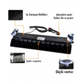 Carub 12 Ledli Çakar Vantuzlu Çakmaklık Girişli 12 Ledli Kırmızı-mavi 10 Modlu Profesyonel Çakar - 2