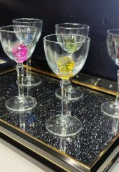 6Lı Hudson 6 Renkli Kadeh Seti Özel Üretim Yeni Tasarım Kahve Ya - 1