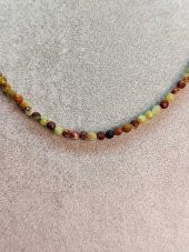 Krizopras Taşı 3mm 1000 Ayar Gümüş İpli Kolye (Sabit Klipsli) thumbnail 5