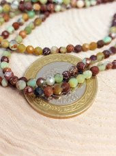 Krizopras Taşı 3mm 1000 Ayar Gümüş İpli Kolye (Sabit Klipsli) thumbnail 7