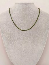 Diopsit Taşı 2mm 1000 Ayar Gümüş İpli Kolye (Sabit Klipsli) thumbnail 3