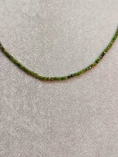 Diopsit Taşı 2mm 1000 Ayar Gümüş İpli Kolye (Sabit Klipsli) thumbnail 4