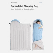 Naturehike L250 Zarf Tarzı Kapüşonlu Uyku Tulumu -10°C  Mavi Right thumbnail 11