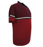 Büyük Beden Erkek Tişört Polo Yaka Pike Bordo Cepli - 2