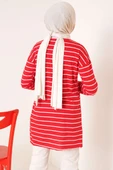 Şeritli Tunik Kırmızı thumbnail 3
