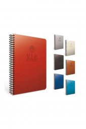 Vip Spiralli Deri Kapak Defter A4 140 Yaprak Kareli - 1