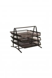 Perfore Evrak Rafı Metal 3 Katlı Siyah (460G) - 1